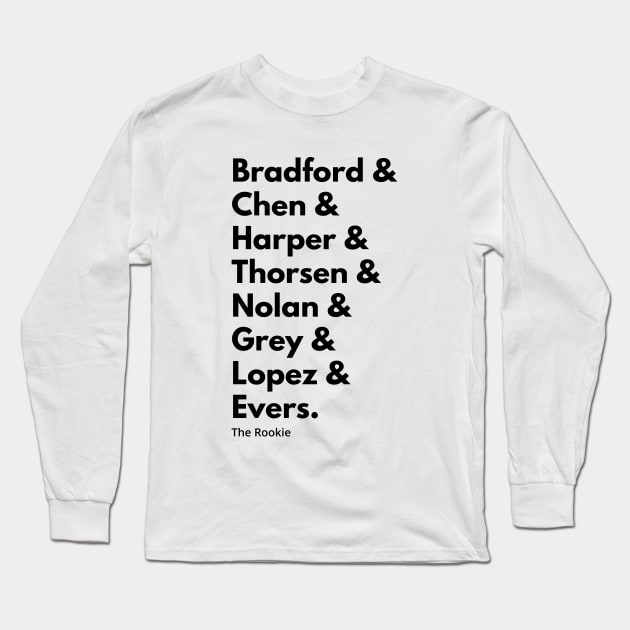 The Rookie Season 4 Squad Goals (Black Text) Long Sleeve T-Shirt by Shop Talk - The Rookie Podcast